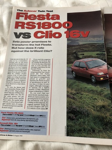 Ford fiesta rs1800 renault - fiesta, v