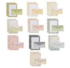Flower Letter Writing Paper Stationery Set with 10 Stationery Paper 10 Envelopes