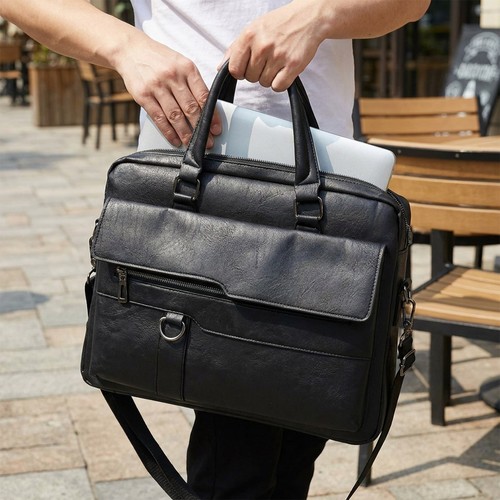 Leather briefcase men 14 - men,
