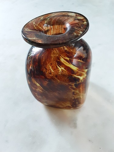 Mdina glass vase signed - glass, vase,