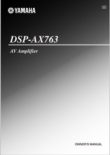 Yamaha dsp ax763 - yamaha,