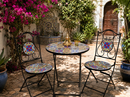 Mosaic moroccan tile cafe - moroccan,