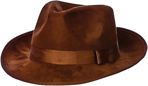 Brown suede fedora cowboy - fedora, felt