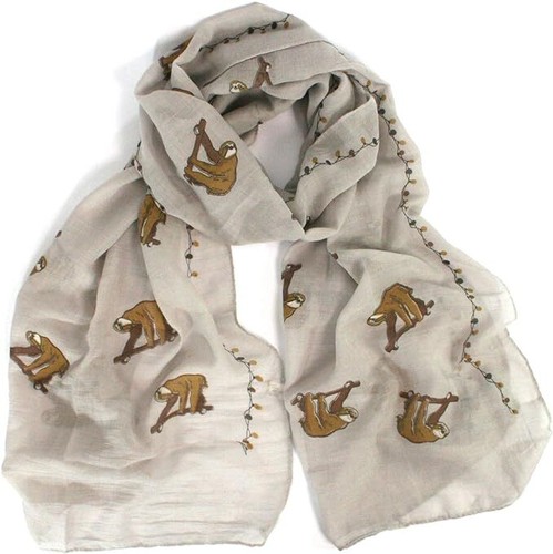 Sloth scarf 180cm - scarf, cream