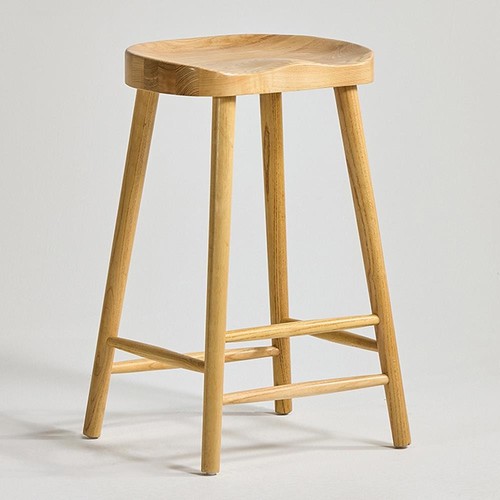 Wooden bar stool natural oak - bar,