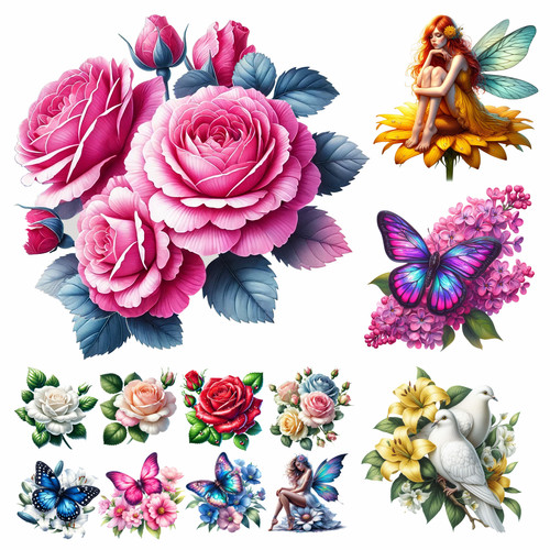 Floral flowers vinyl wall - floral,