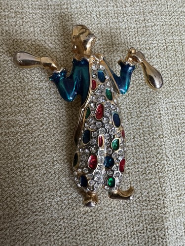 Vintage 80s gold tone - enamel, &