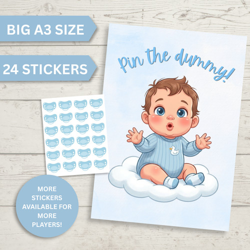 Pin the dummy baby shower - pin,