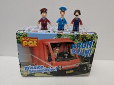 Postman Pat Tin + 3 Figures Pat Ajay Bains Ted Glen Good Condition 