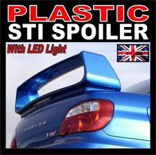 PLASTIC ABS Rear Boot Spoiler + LED light FOR Subaru Impreza WRX STI 7 8 9 01-07