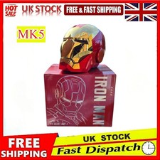 AUTOKING Iron Man MK5 Mask Helmet 1:1 Gold Chrome Wearable Voice-control UK NEW