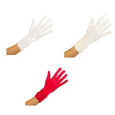 Satin Gloves Short Ruched
