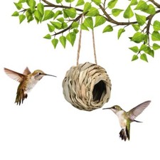 1Pc Bird Nest Breeding Nest Bed Box Grass Weave Canary Finch Budgie House Yard◈