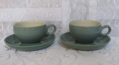 Denby manor green tea cups - 2, x