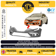 FITS RENAULT MEGANE 2016-2021 FRONT BUMPER PRIMED 5DR NO PDC INSURANCE CERTIFIED