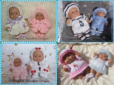 *4* BABYDOLL HANDKNIT DESIGNS KNITTING PATTERNS CBC2 FOR 8 & 10" BERENGUER DOLLS
