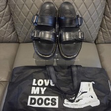 Dr. Martens Air Wair Dr Doc Martens Myles Black Leather Slider Sandals UK Size 7