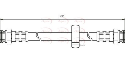 Apec rear inner brake - hose, for