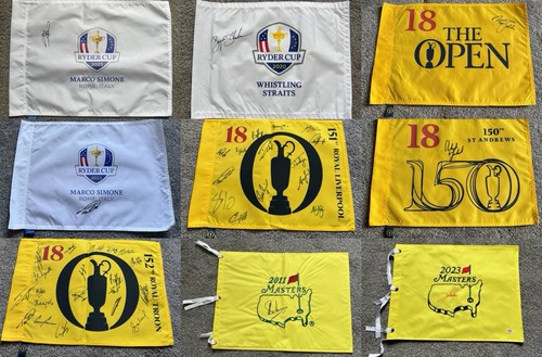 Signed autograph golf - golf, flags