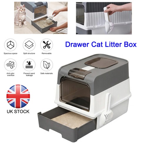 Hooded cat litter tray - cat,