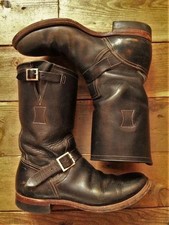 Handmade men brown leather combat boots, formal motorcycle biker boots for mens