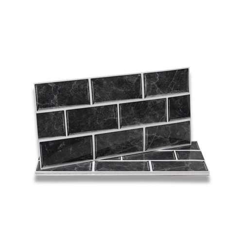Black tile stickers brick - black,