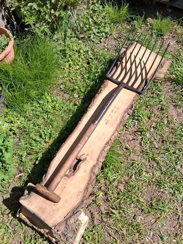 Vintage prong farm straw hay - prong,