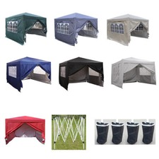3x3m Heavy Duty Waterproof Pop Up Gazebo Garden Party Canopy Tent with 4 Sides
