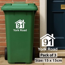 3x Personalised Wheelie Bin
