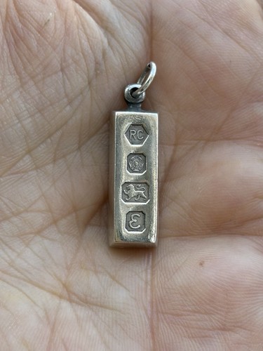 Vintage mini ingot sterling - ingot,