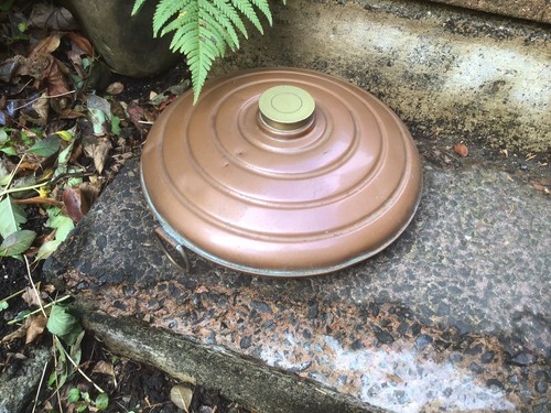 Round copper hot water bottle - copper,