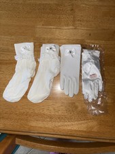 Girls Special Occasion Holy Communion Gloves/Socks Lace/Pearl Embellishment