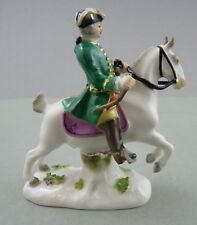 ⚔ Meissen Miniature Figurine Hunter on Horseback with Riding Whip H.8.0 cm 63028