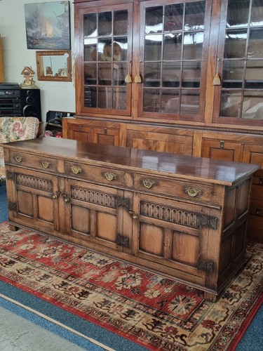 Carved oak dresser base the - base, in