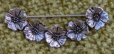 Silver Scenes MASJ Garland of Flowers Silver Plated Brooch 1994 Made in Wales