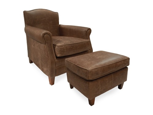 Vintage leather club arm - leather, chair