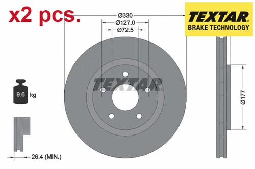 Pcs front brake disc set - x2,