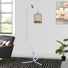 White Metal Bird Stand for