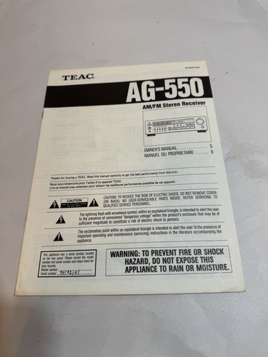 Teac 550 manual - teac, ag-550