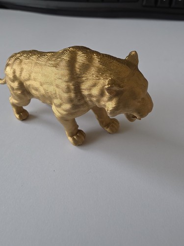 Gold tiger figurine printed - figurine,