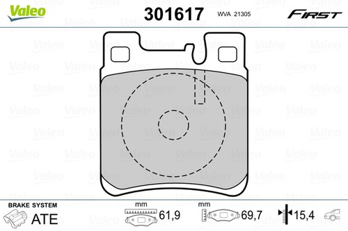 Rear valeo 301617 brake - rear, valeo-oe