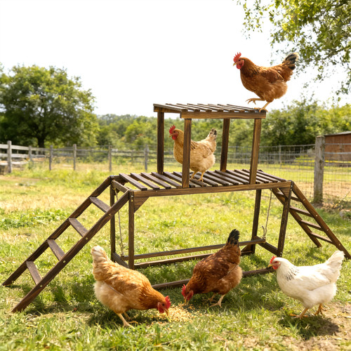 Large wood chicken roosting - wood,