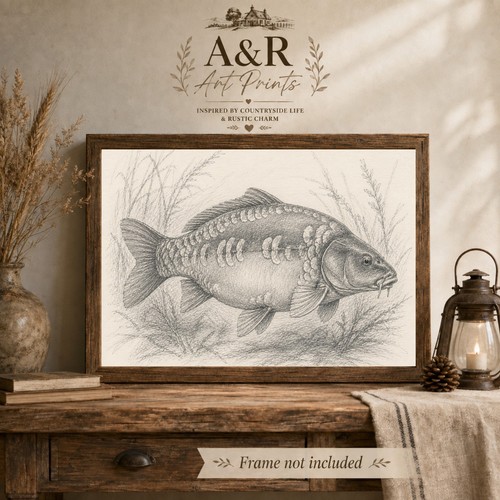 Mirror carp pencil - mirror, print
