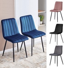 Set of 2 Velvet Dining Chairs