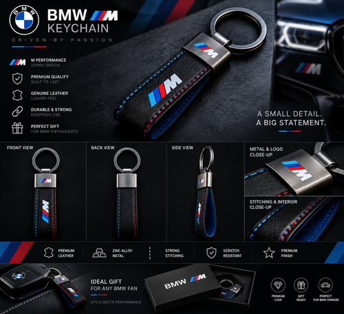 Bmw keyring leather - bmw,