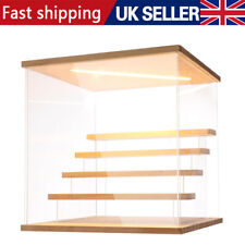 Acrylic Display Case with LED Light 5 Tier Transparent Dustproof Showcase