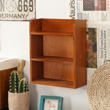3 Tier Wall Mounted Vintage Wooden Small Cabinet Storage Shelf Desktop Display