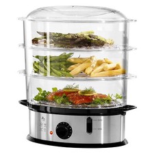 Daewoo 3 Tier Electric Food Steamer 1200W 9L | Healthy Veg Rice Meat Cooker Time