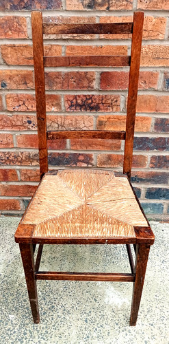 Arts crafts oak rush - rush, seat