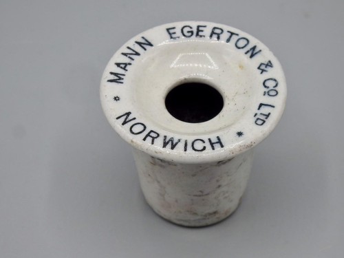 Antique porcelain inkwell mann - porcelain,